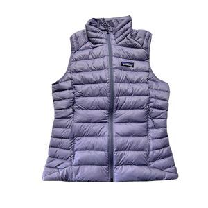 Patagonia Women's Concrete Purple Down Sweater Windproof Puffer Vest Small NWT
